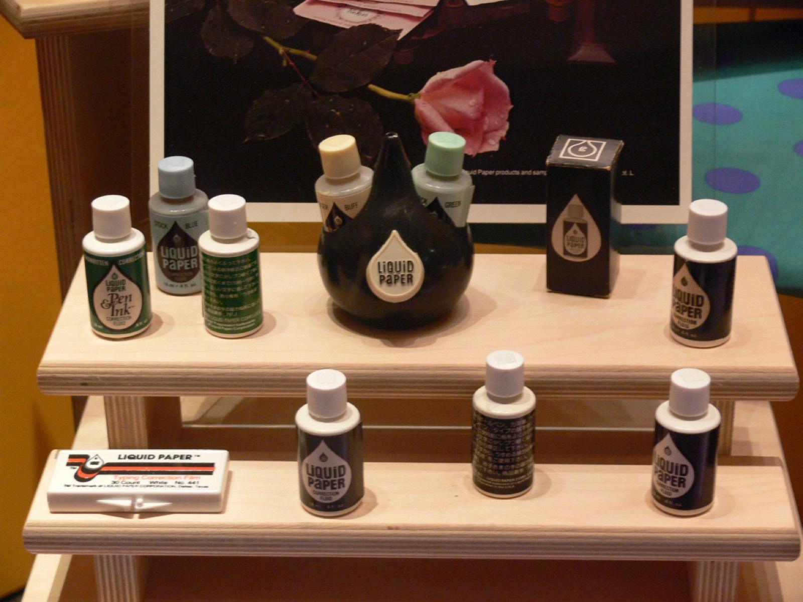 Liquid Paper products on display at the Women's Museum in Dallas.